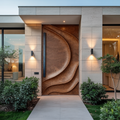 Sculptural Front Door Design For Modern Entryway