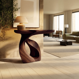 Handcrafted Solid Wood Console Table Organic Design For Entryway Decor