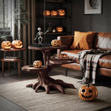 Mid Century Wooden End Table For Living Room Spooky Halloween Decor