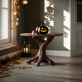 Rustic Wooden End Table For Entryway Design Halloween Wall Display