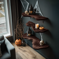 Handcrafted Live Edge Floating Shelf For Furniture Decor Halloween Inspiration