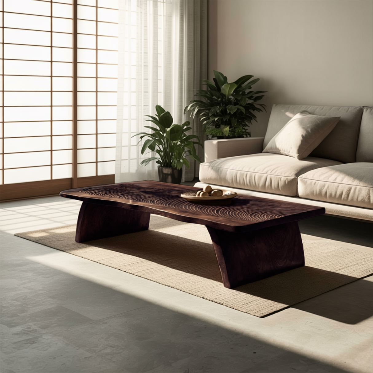 Farmhouse Mid Century Live Edge Coffee Table For Living Room