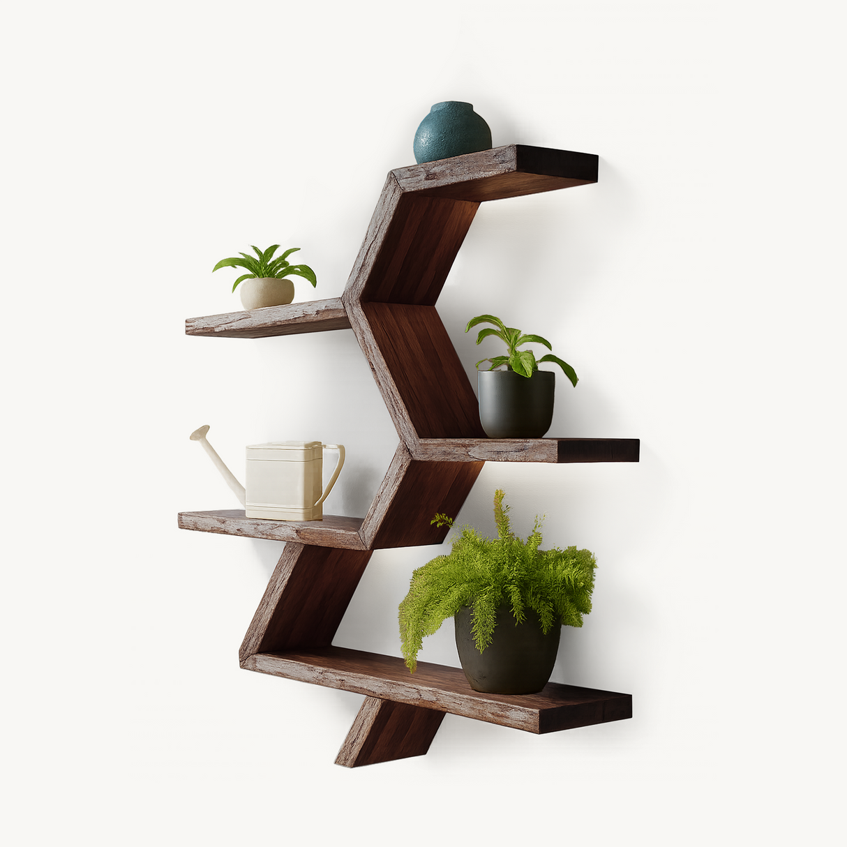 Modern Geometric Wall Shelf For Indoor Plants Display