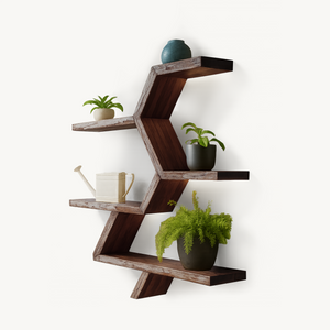 Modern Geometric Wall Shelf For Indoor Plants Display