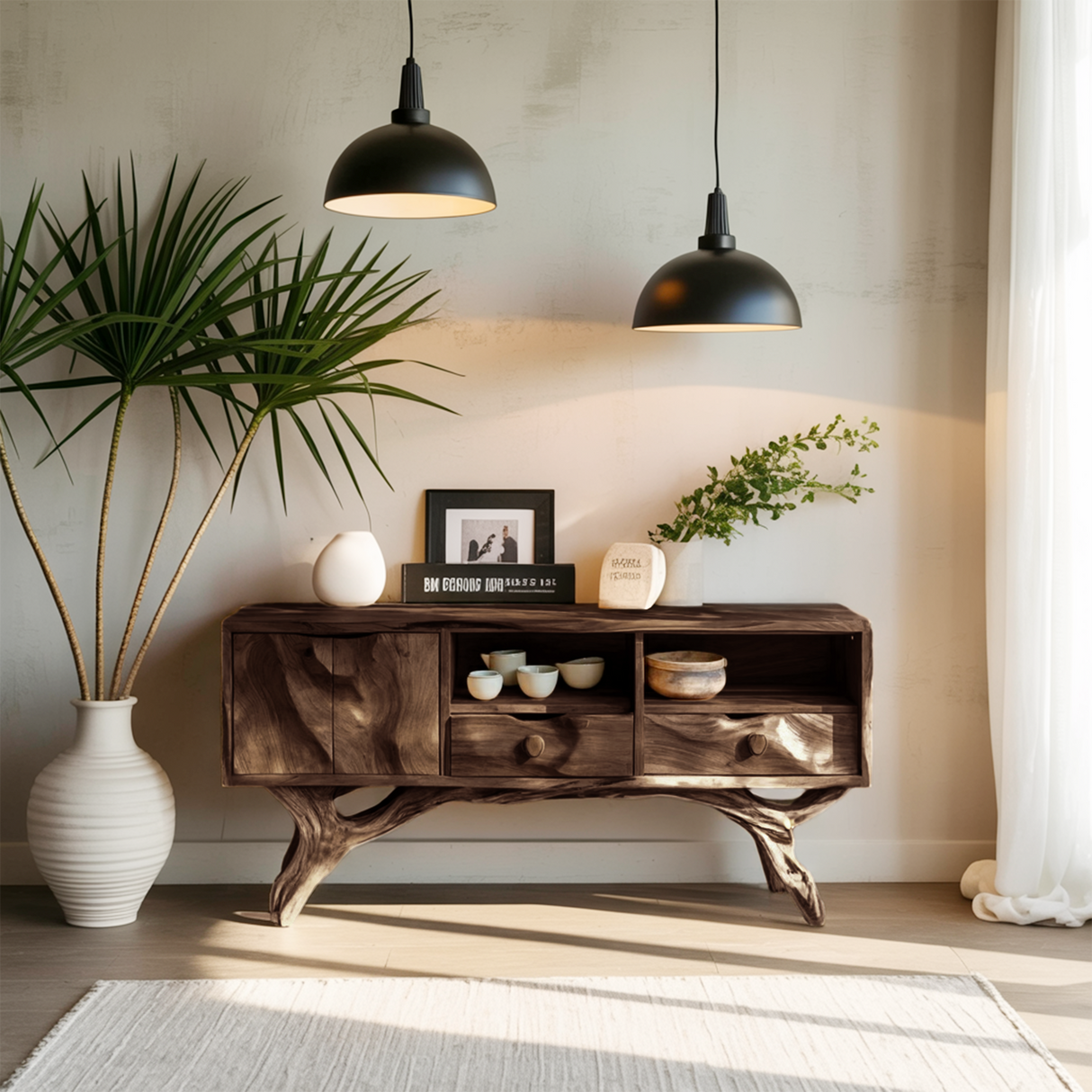 Handcrafted Wooden Console Table For Bedroom Luxury Home Accent