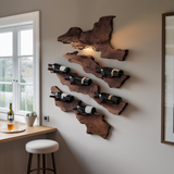 Handcrafted Wooden Live Edge Wine Holder For Bar Decor Ideas
