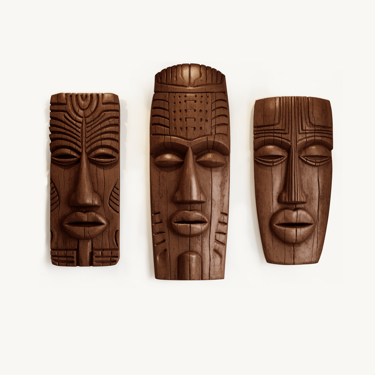 Tribal Wall Sculpture Set For Living Room Decor