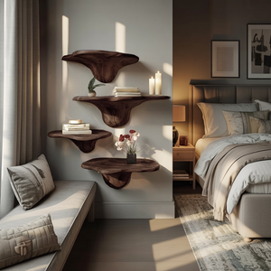Modern Wooden Mushroom Shelf For Entryway Furniture And Wall Decor