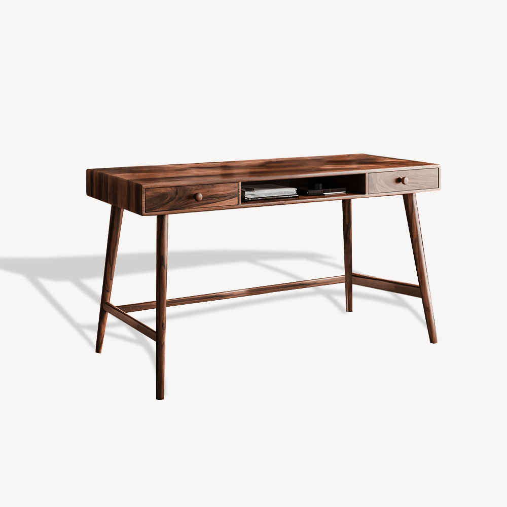 Mid Century Desk With Drawer For Home Office And Workspace