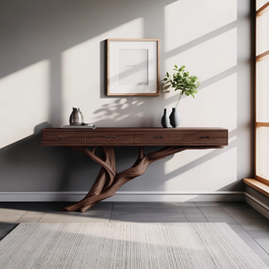 Mid Century Wooden Console Table For Living Room Contemporary Accent