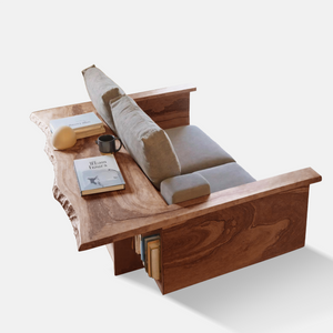 Contemporary Sofa With Built In Side Table For Living Room