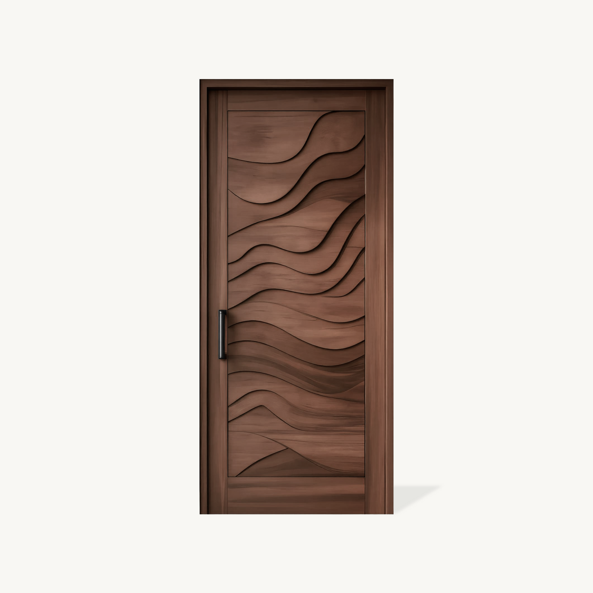 Modern Wave Carved Door Design With 3D Pattern For Hallway And Living Room
