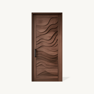 Modern Wave Carved Door Design With 3D Pattern For Hallway And Living Room