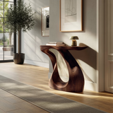 Modern Live Edge Entryway Table Sculptural Wood For Luxury Home Decor