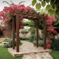 Rustic Garden Arbor Arch For Outdoor Pathways