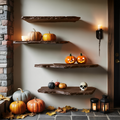 Handcrafted Wooden Floating Shelf For Bedroom Artistic Halloween Wall Decor