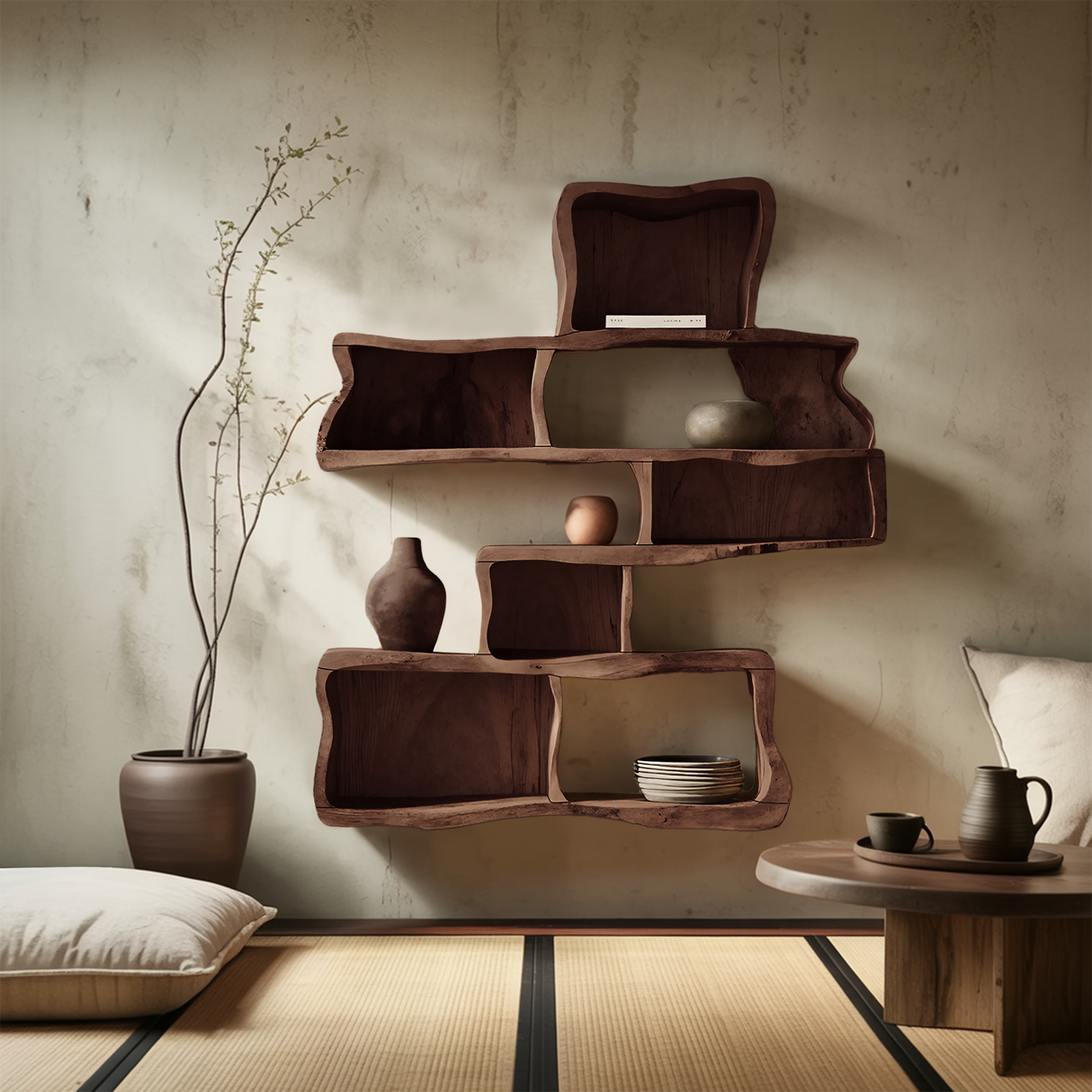 Handcrafted Floating Shelf For Modern Living Room Design