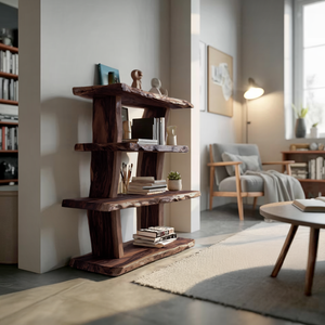 Contemporary Wood Bookshelf For Living Room Storage And Modern Decor