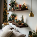 Handcrafted Solid Wood Floating Shelf For Christmas Bedroom Design