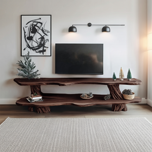 Modern Wooden Live Edge TV Console For Holiday Furniture Decor