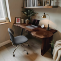 Rustic Office Desk With Live Edge Design For Home Workspace