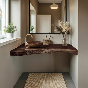 Solid Wood Floating Vanity For Farmhouse Bathroom