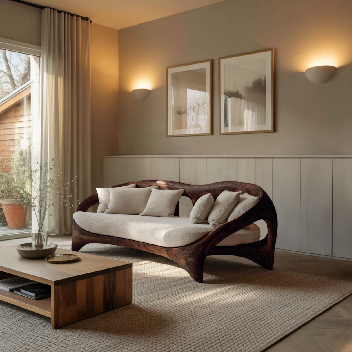 Organic Curved Sofa For Living Room Furniture