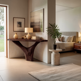 Modern Live Edge Console Table Solid Wood Artistic For Living Room