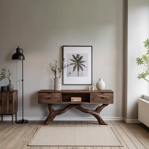 Rustic Solid Wood Dressing Table For Furniture Decor Cozy Style