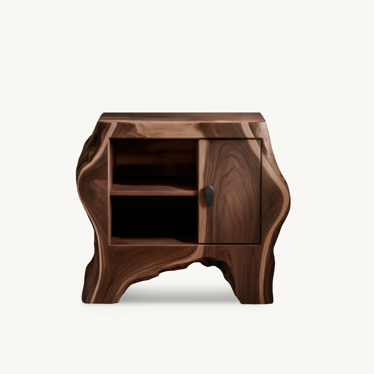 Organic Rustic Nightstand With Storage Cabinet For Bedroom Corner And Interior