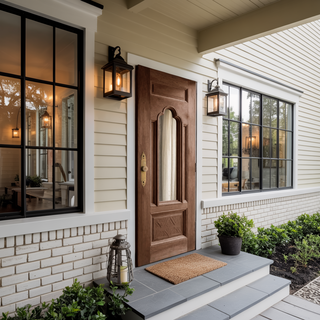 Elegant Vintage Carved Wood Door For Entryway And Living Room