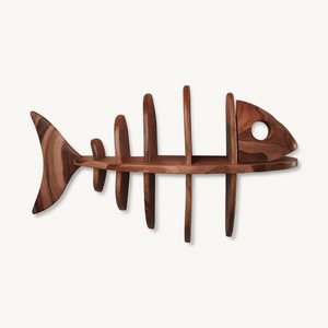 Modern Fish Bone Wall Shelf Nautical Display For Bathroom Kitchen And Beach House
