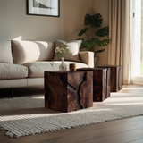 Farmhouse Wooden Cube Table For Modern Furniture Design