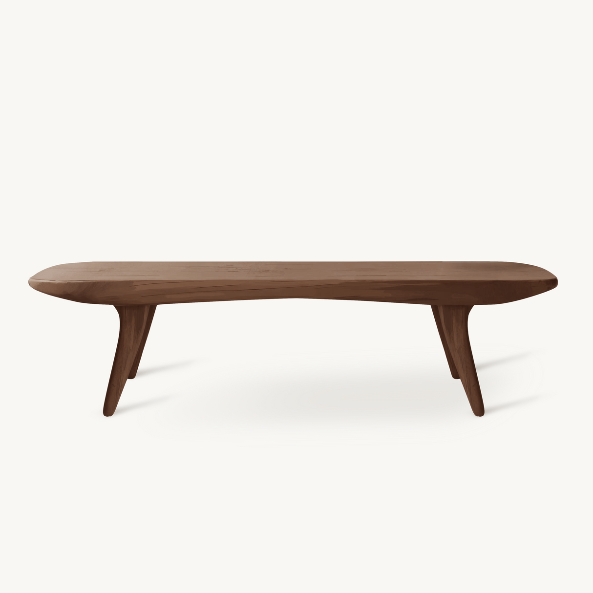 Curved Minimalist Organic Bench For Entryway Bedroom And Living Room