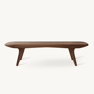 Curved Minimalist Organic Bench For Entryway Bedroom And Living Room
