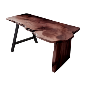 Rustic Office Desk With Live Edge Design For Home Workspace