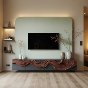 Farmhouse Media Console Cabinet For Living Room