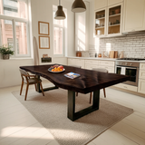 Furniture Decor Modern Solid Wood Dining Table Sleek Edge