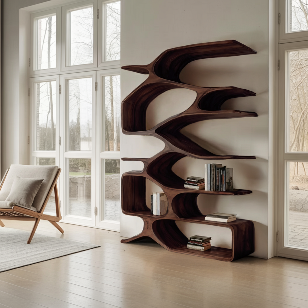 Organic Sculptural Bookshelf For Living Decor