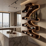 Contemporary Wall Wine Storage Natural Wood For Dining Room