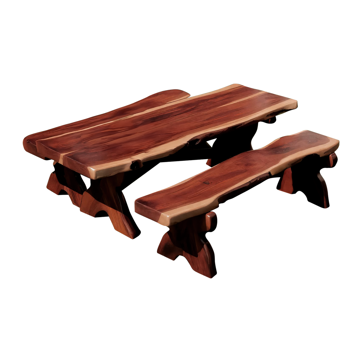 Rustic Outdoor Picnic Table And Bench Set For Garden