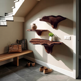 Farmhouse Solid Wood Mushroom Shelf For Rustic Living Room Decor