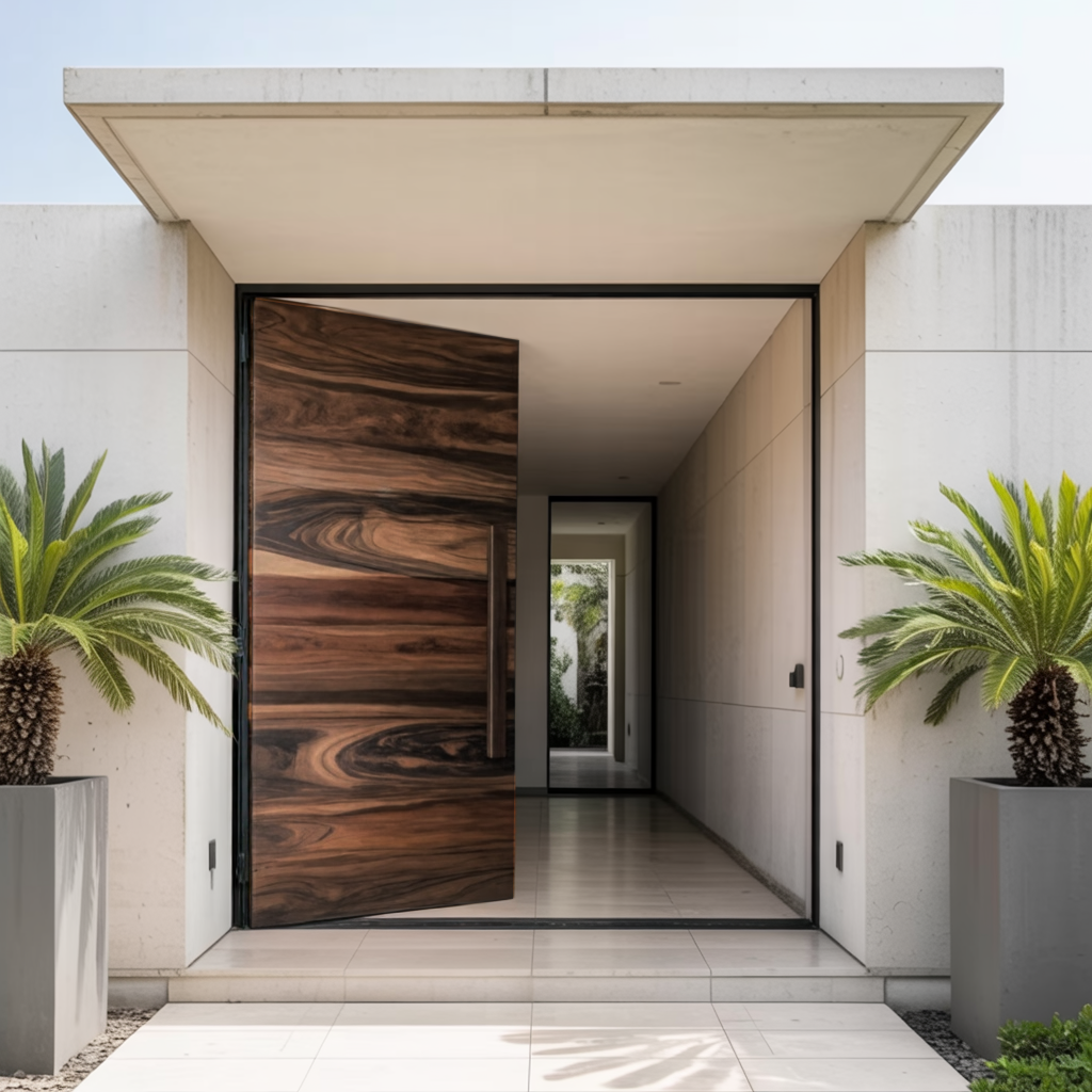 Coastal Pivot Entry Door With Grain Detail For Beach House