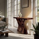 Modern Solid Wood Console Table Live Edge Design For Entryway Decor