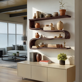 Modern Wooden Shelving Unit For Living Room Wall Storage