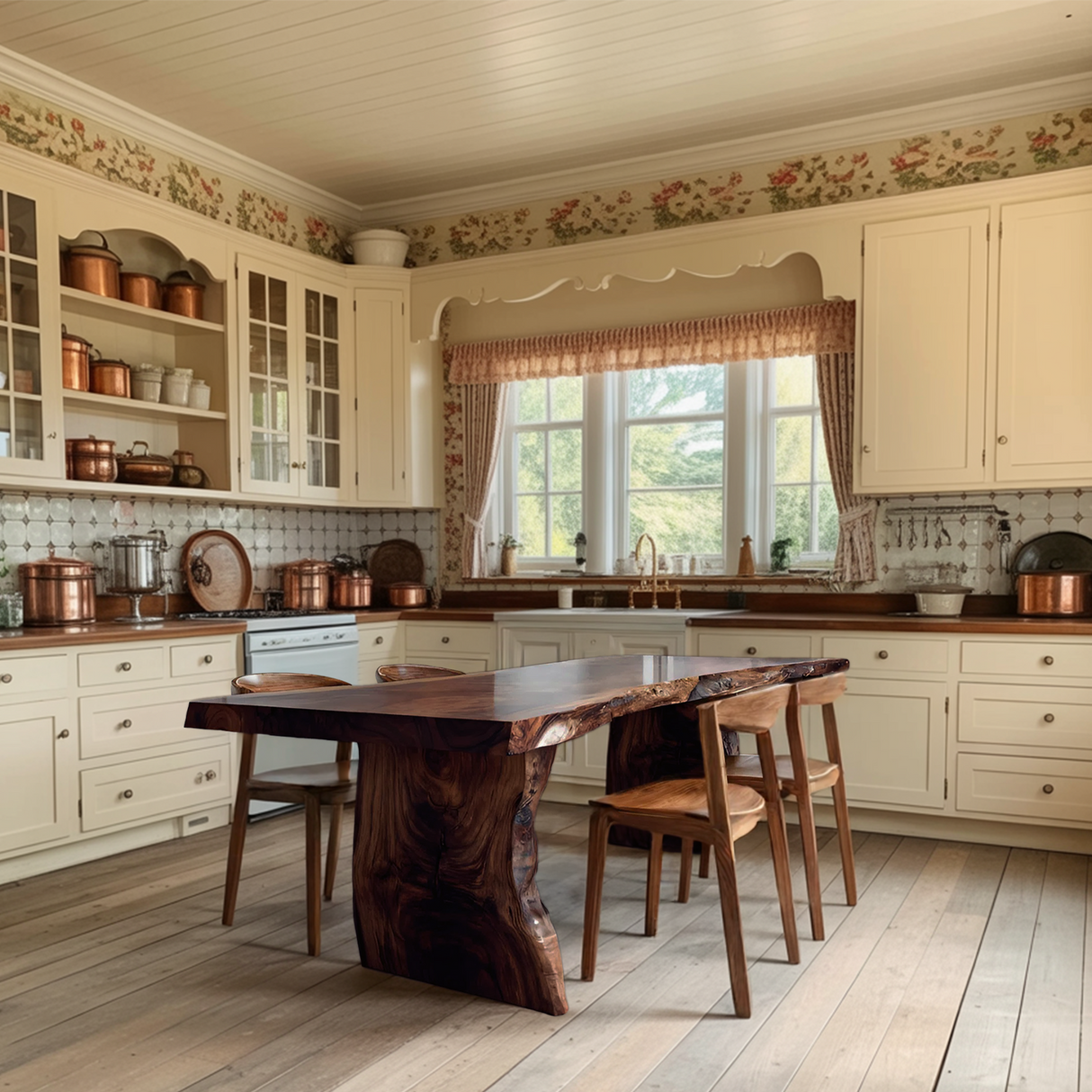 Rustic Live Edge Dining Table For Dining Area