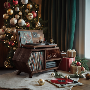 Handcrafted Wooden Record Stand For Bedroom Holiday Style