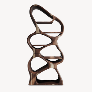 Modern Sculptural Bookshelf With Flowing Shelves For Home Library And Living Room