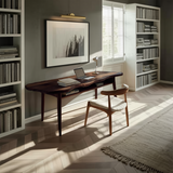Mid Century Wooden Live Edge Desk For Modern Home Office Decor