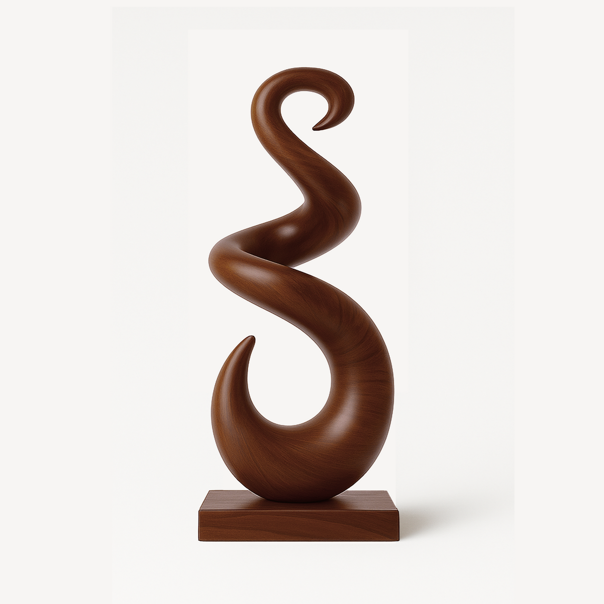 Hand Carved Abstract Wooden Sculpture For Yard Decor
